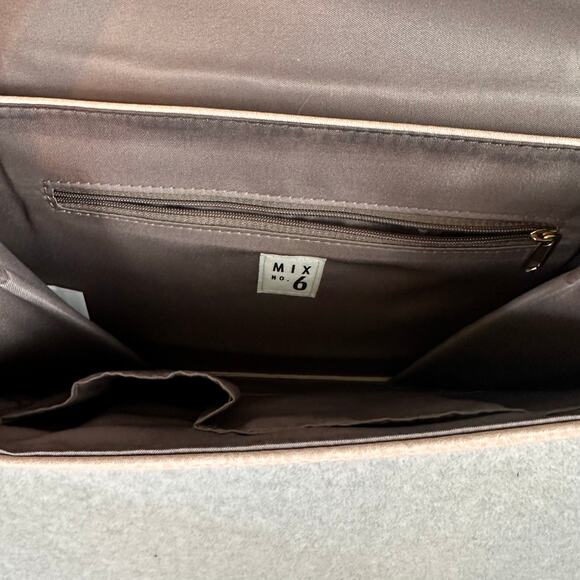 Mix No 6 Envelope Crossbody Cutch Purse Colorblock Pink Gray Snap Closure Modern - Picture 5 of 11